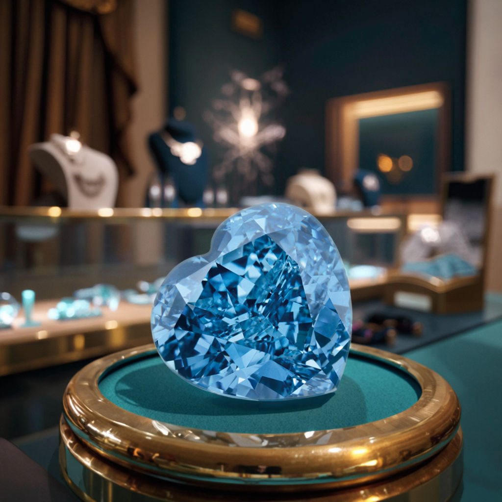 เพชรสีน้ำเงินทรงหัวใจ blue heart diamond