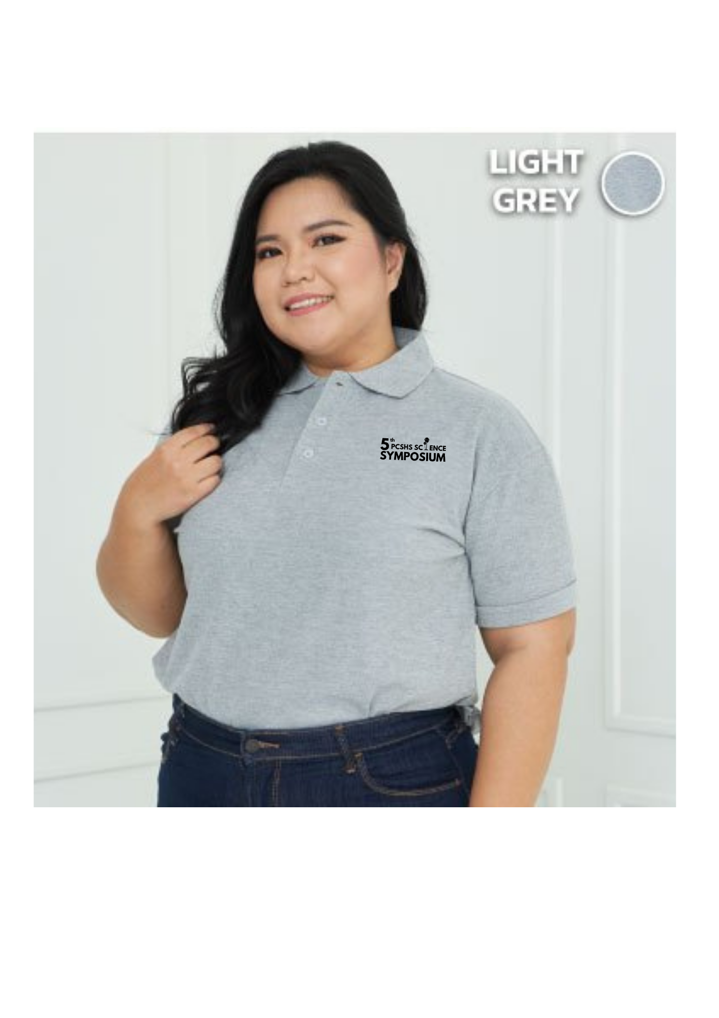VIP Plus Size สีเทาอ่อนโปโล Plus Size 3XL ขึ้นไป