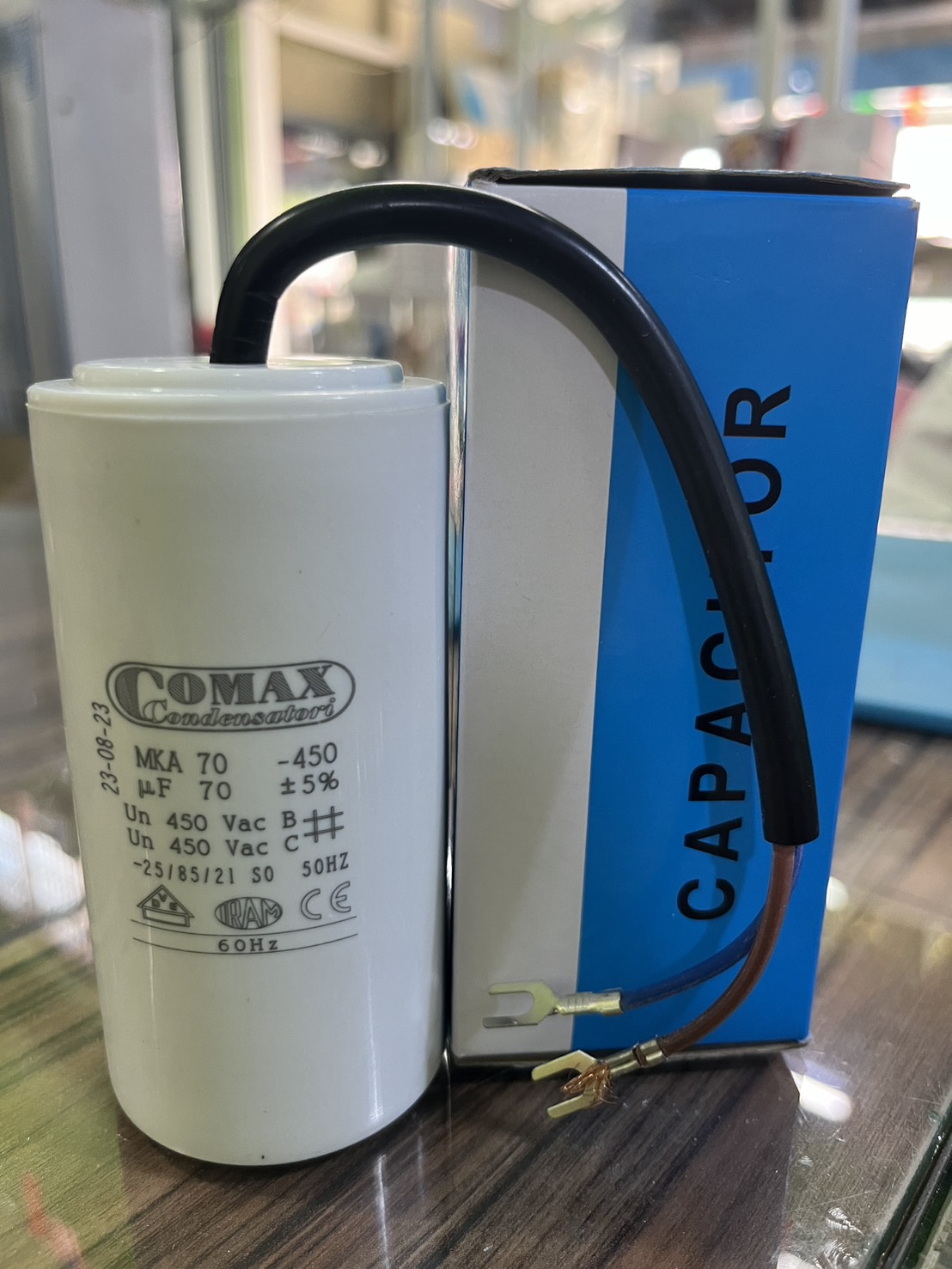 คาปาซิสเตอร์+สาย 70UF 450V