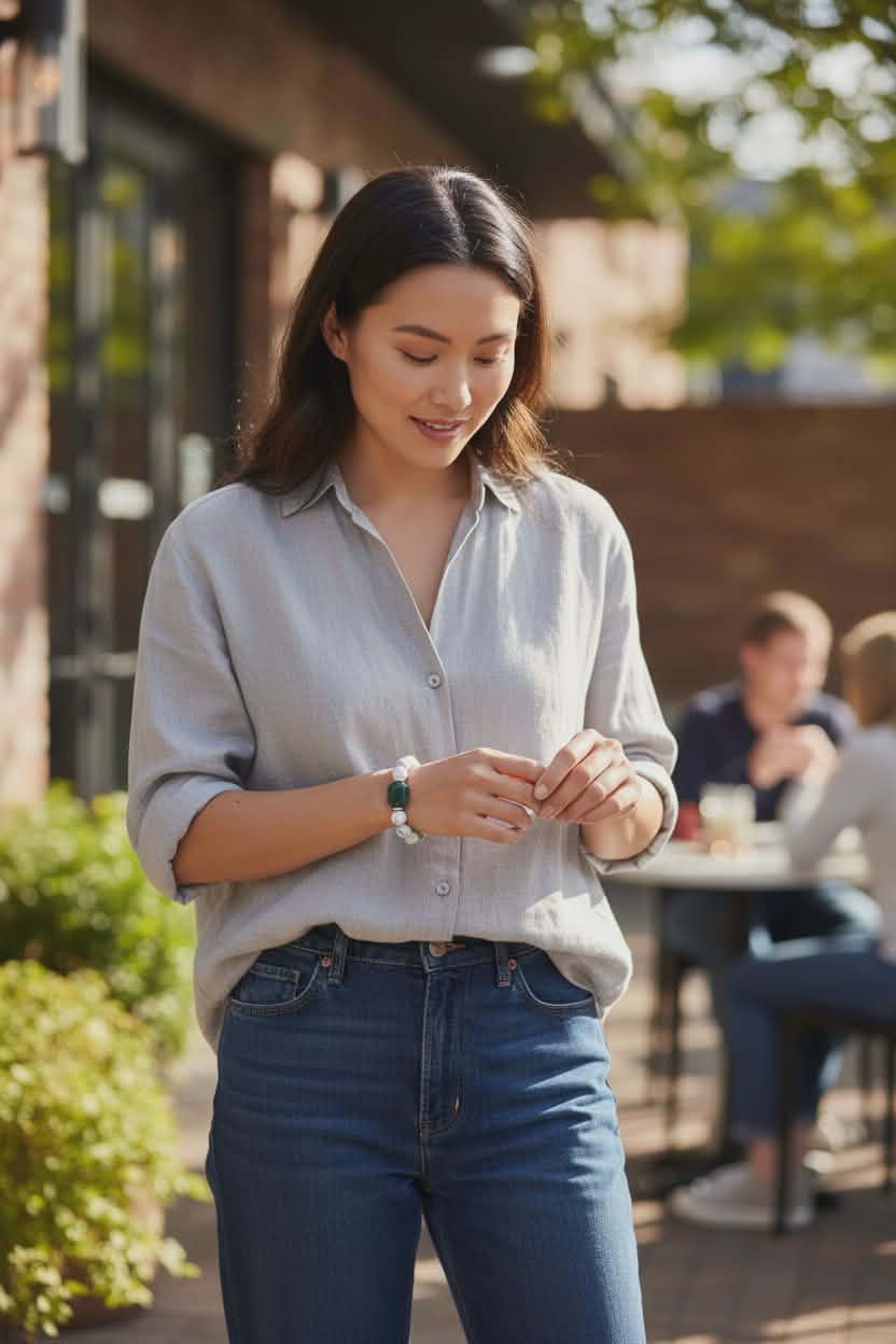 (026) กำไลหินฮาวไลต์ หยกพม่า จี้หินอะพาไทต์ (โชคลาภ มั่งคั่ง เสริมการงาน สงบสะอาด ขจัดพลังลบ) หินขนาด 10 มิล ขนาดข้อมือระบุทางแชทค่ะ