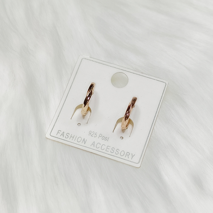 ต่างหูห่วง เกลียว ทรงกลม สีโรสโกลด์ - aimhairpin จำหน่ายกิ๊บติดผมเกาหลีแท้ และเครื่องประดับ ยางรัดผม คาดผมแฟชั่น สร้อยคอ ต่างหู