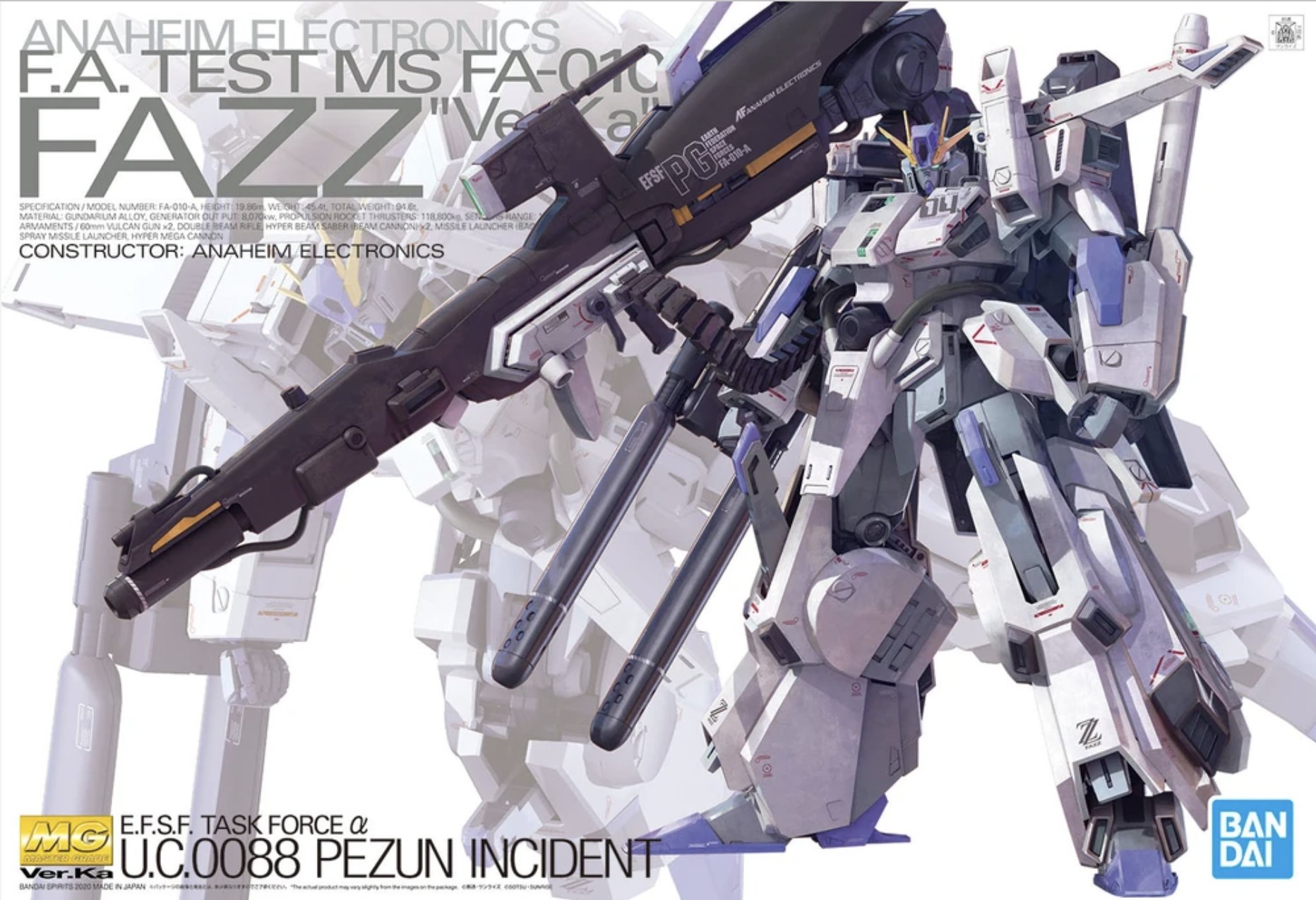[SALE จำนวนจำกัด] MG BANDAI MS FA-010-A FAZZ Gundam ver KA