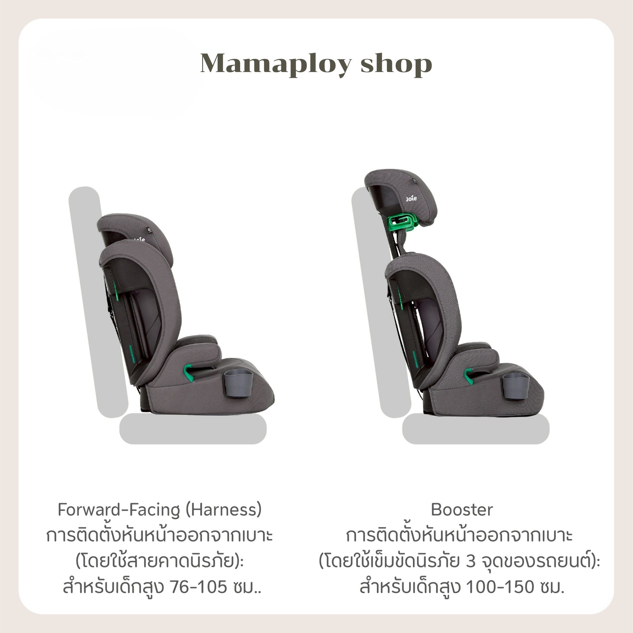 คาร์ซีท Joie Car Seat Elevate R129 Thunder