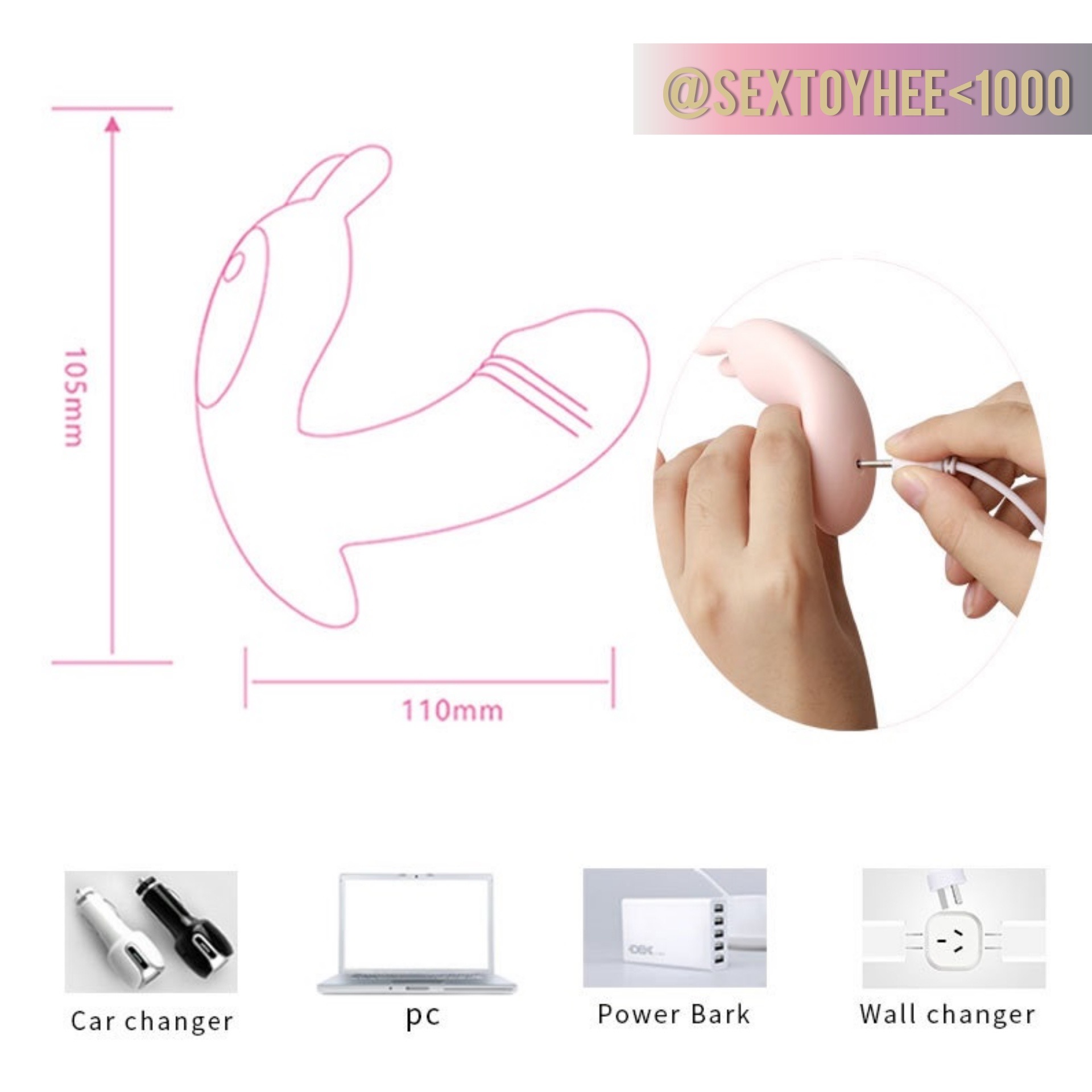 กระต่ายเหน็บแต๊ด ชาร์จแบตไร้สาย (ปรับสั่น 12-15 โหมด)