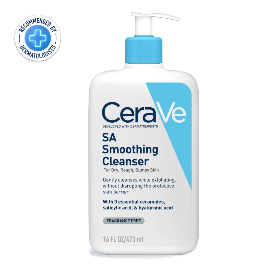 เซราวี CERAVE SA Smoothing Cleanser เอสเอ สมูทติ้ง คลีนเซอร์ผลิตภัณฑ์ทำความสะอาด สำหรับผิวหยาบกร้าน ไม่เรียบเนียน 473ml.