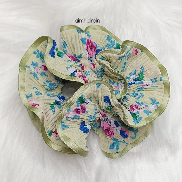 ยางรัดผมเอวัน A-One ลายดอกแต่งขอบริบบิ้น มีให้เลือก 21 ลาย - aimhairpin จำหน่ายกิ๊บติดผมเกาหลีแท้ และเครื่องประดับ ยางรัดผม คาดผมแฟชั่น สร้อยคอ ต่างหู