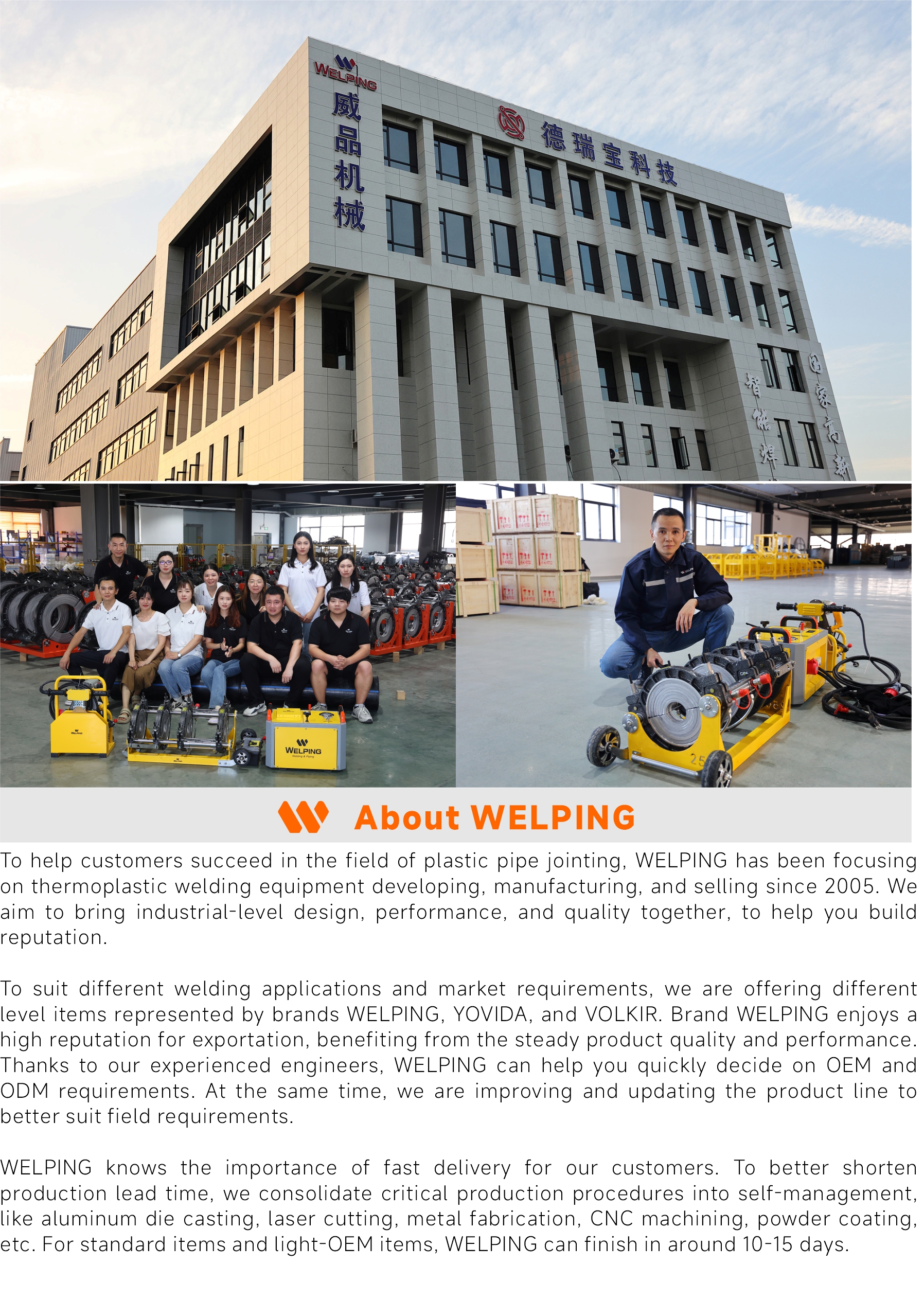 เครื่องเชื่อมท่อ Welping รุ่น WP250C Mnaual (มือหมุน) ขนาดที่เชื่อม 63mm-250mm