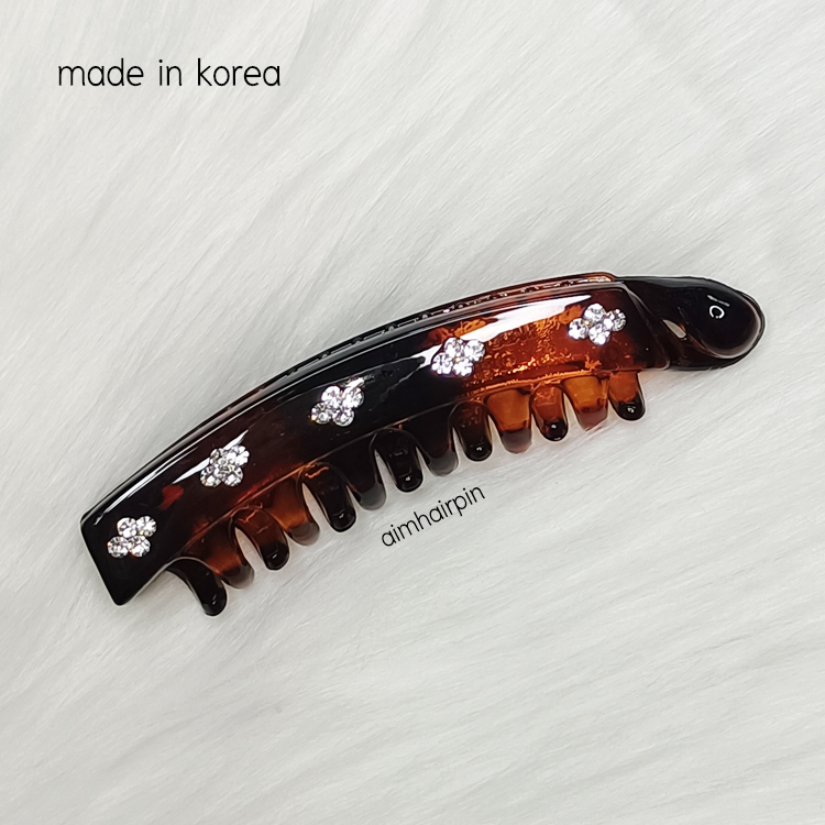 กิ๊บกล้วย 9.5 cm. แต่งเพชรสวา - aimhairpin จำหน่ายกิ๊บติดผมเกาหลีแท้ และเครื่องประดับ ยางรัดผม คาดผมแฟชั่น สร้อยคอ ต่างหู