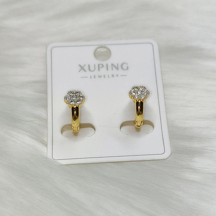 ต่างหูห่วงสีทอง ดอกไม้ฝังเพชร - aimhairpin จำหน่ายกิ๊บติดผมเกาหลีแท้ และเครื่องประดับ ยางรัดผม คาดผมแฟชั่น สร้อยคอ ต่างหู