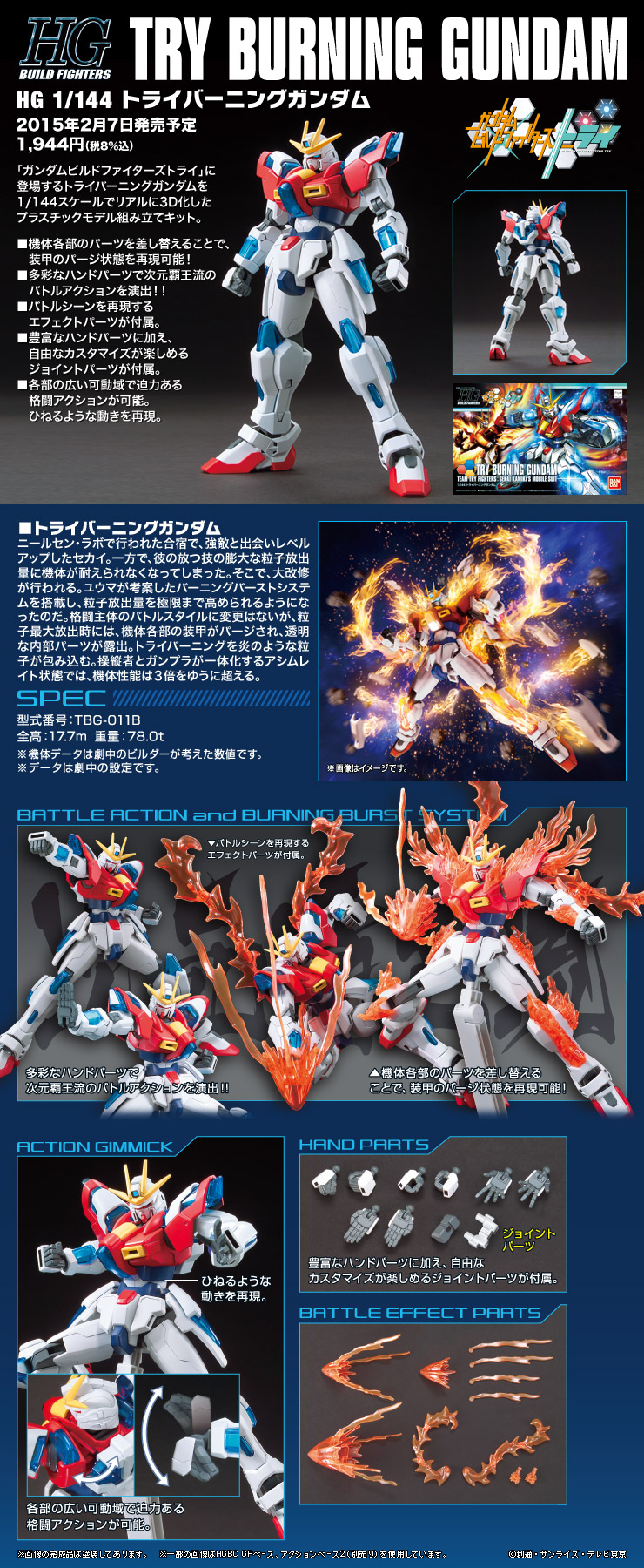 HG BANDAI TRY BURNING GUNDAM
