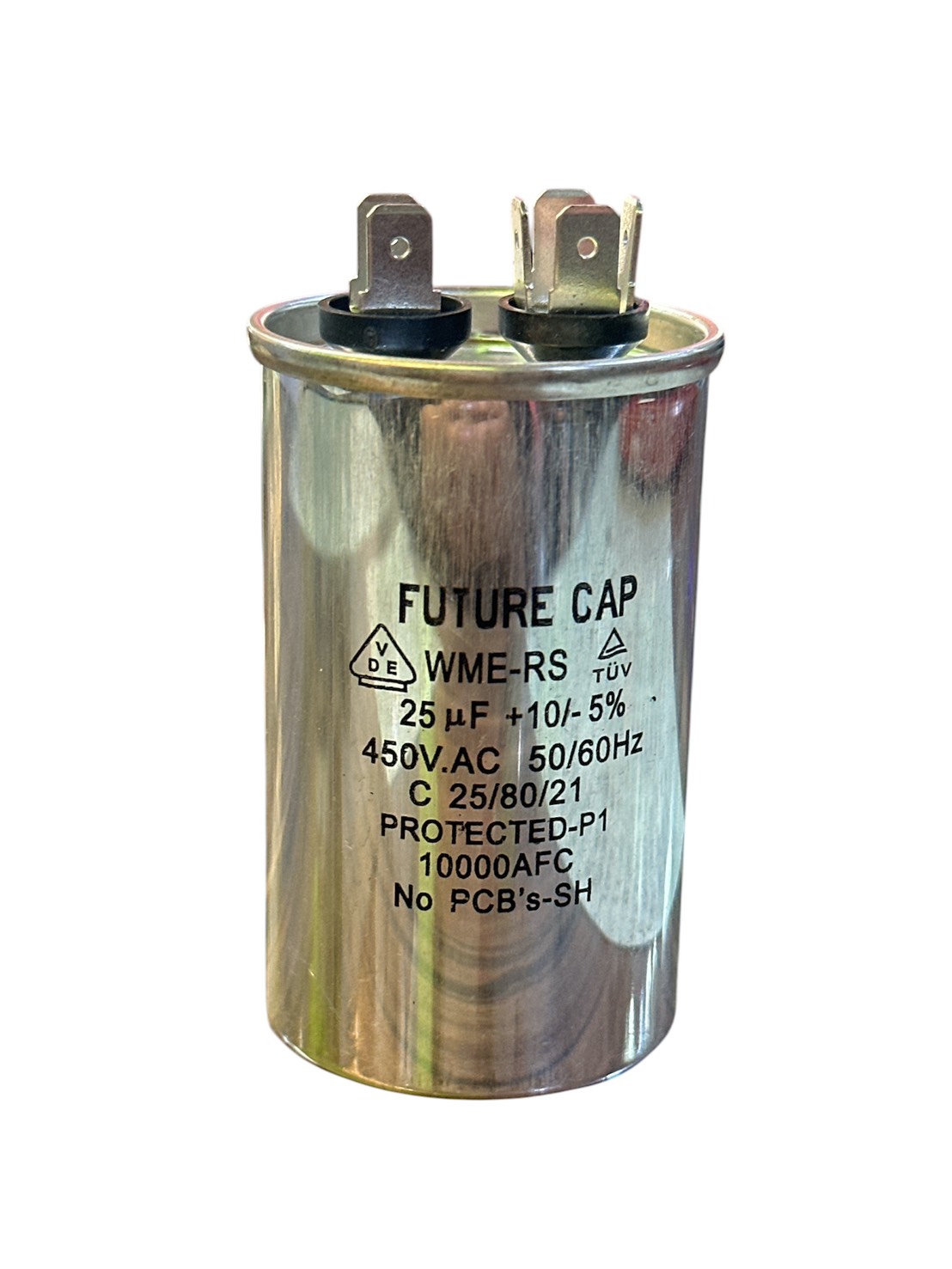 เเคปรันเเอร์อลูมิเนียม 2ขั้ว 25uf 450v
