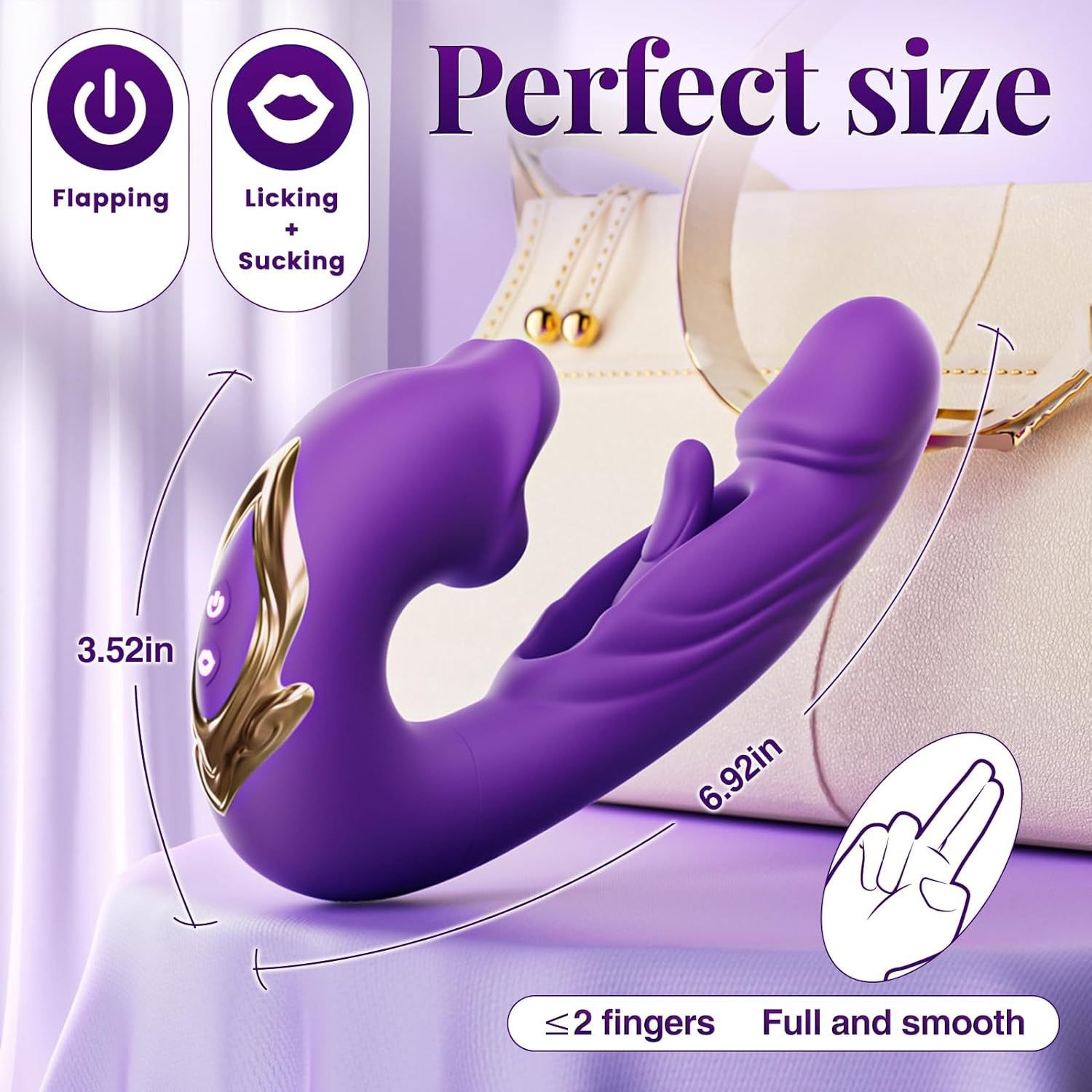 เครื่องนวดลิ้นตบ 3 in 1 Vibrator (ชาร์ตแบตไร้สาย)