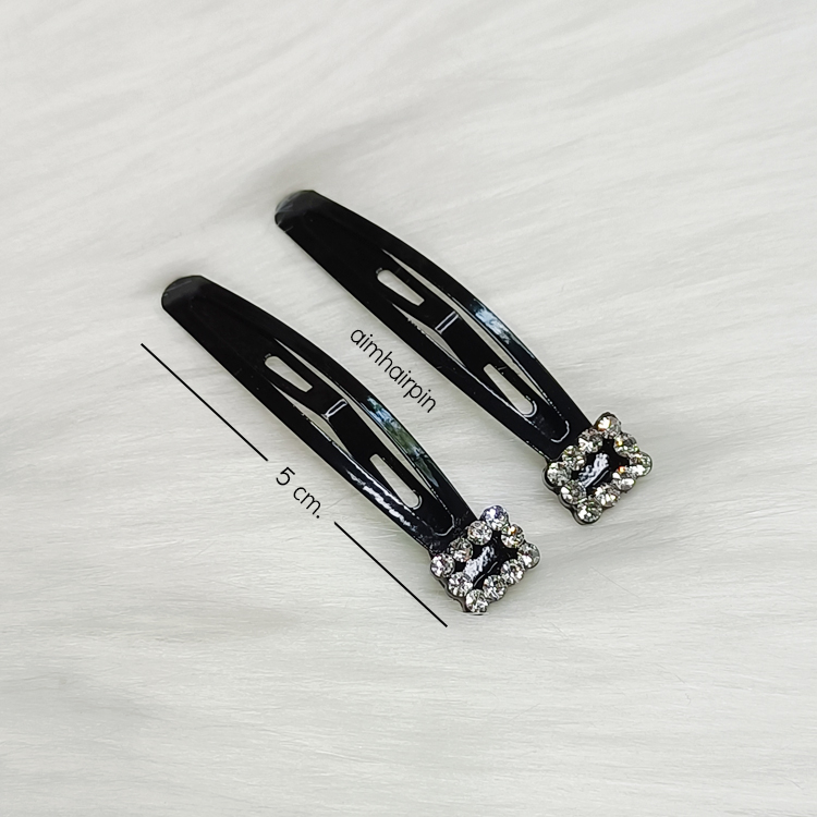 กิ๊บแป๊ะสีดำ แต่งเพชร - aimhairpin จำหน่ายกิ๊บติดผมเกาหลีแท้ และเครื่องประดับ ยางรัดผม คาดผมแฟชั่น สร้อยคอ ต่างหู