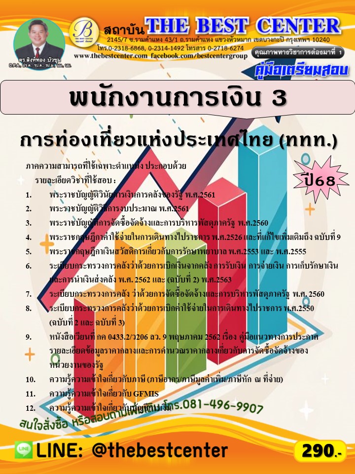 คู่มือสอบพนักงานการเงิน 3 การท่องเที่ยวแห่งประเทศไทย (ททท.) (ภาค ข.) ปี 68 (68-289)