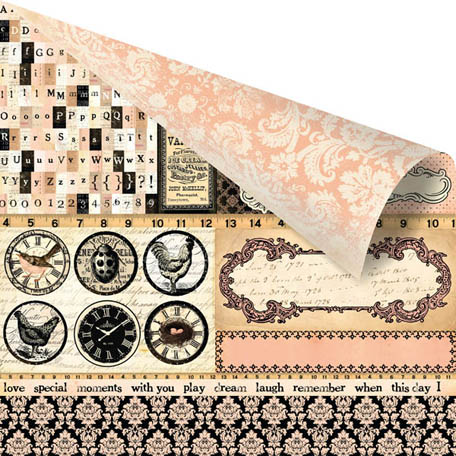 กระดาษ scrapbook PM Edison 12x12(2sides)ลาย2ด้าน ด้านละแบบให้เลือกใช้ แบรนด์นำเข้าจากUSA