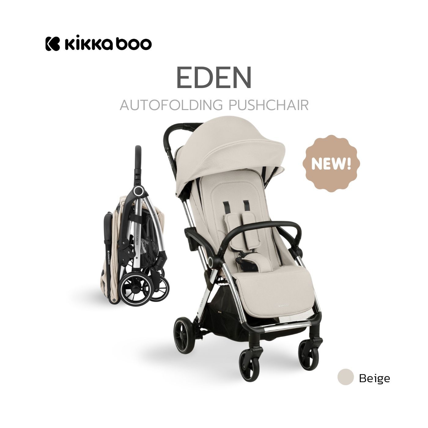 รถเข็นเด็กแรกเกิด Kikkaboo รุ่น Eden พับเล็กขึ้นเครื่องได้