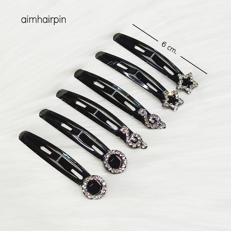 กิ๊บแป๊ะ ฝังเพชร 6 cm. - aimhairpin จำหน่ายกิ๊บติดผมเกาหลีแท้ และเครื่องประดับ ยางรัดผม คาดผมแฟชั่น สร้อยคอ ต่างหู