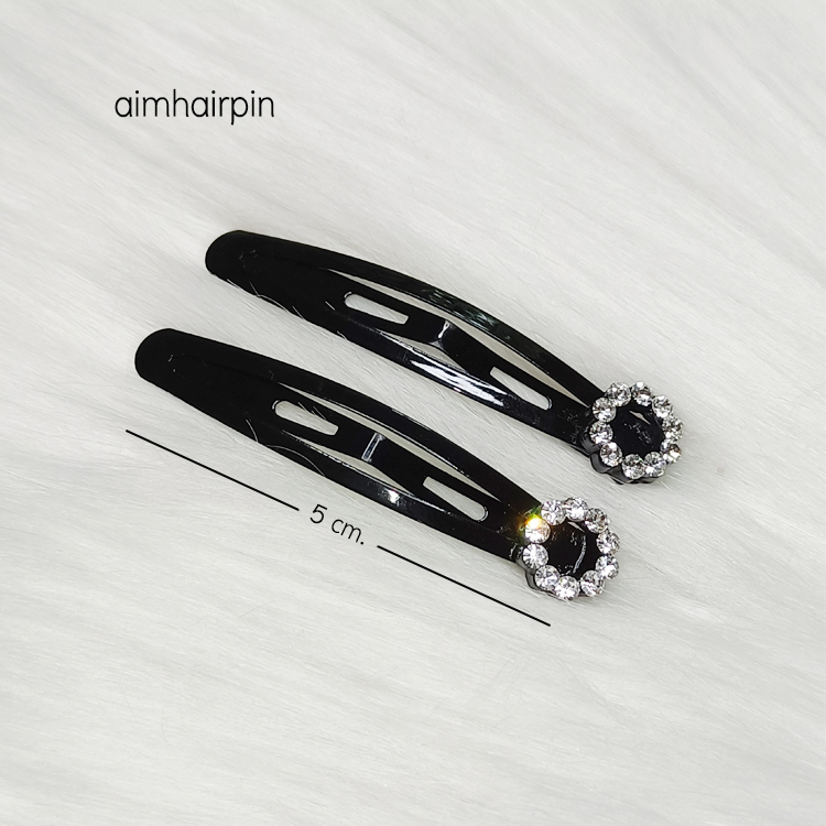 กิ๊บแป๊ะสีดำ แต่งเพชร - aimhairpin จำหน่ายกิ๊บติดผมเกาหลีแท้ และเครื่องประดับ ยางรัดผม คาดผมแฟชั่น สร้อยคอ ต่างหู