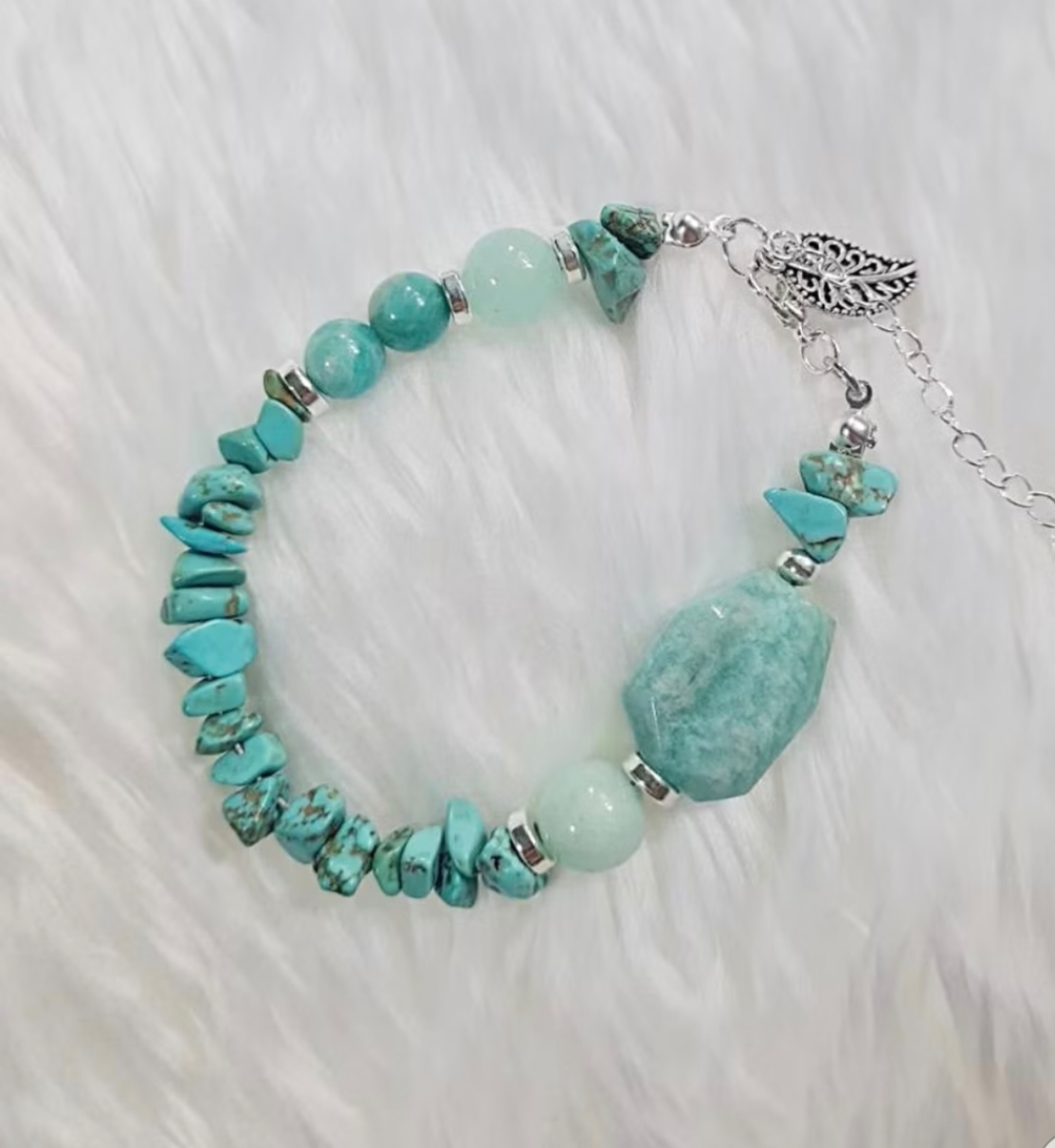 (015) สร้อยข้อมือหินอมาโซไนต์ อมาโซไนต์มินท์ เทอร์ควอยซ์ (การงาน การเงิน ความรัก) กำไลหินแท้ หินมงคล ขนาดข้อมือระบุทางแชทได้เลยค่ะ