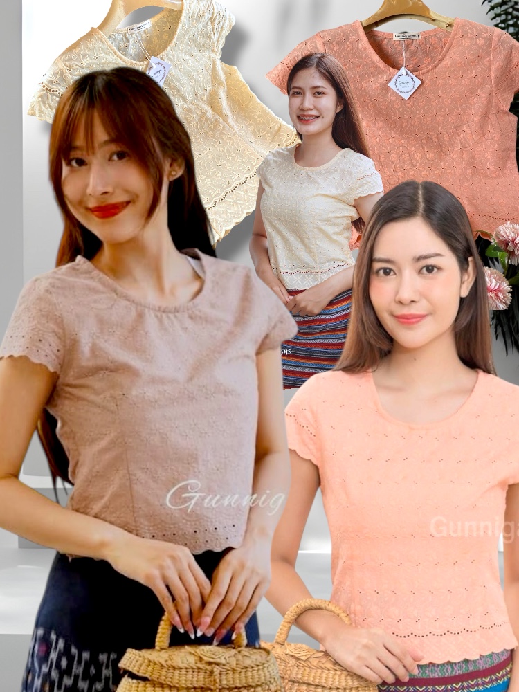 เสื้อกาสะลองคำ สีเหลือง สีมอคค่า และสีโอลโรส