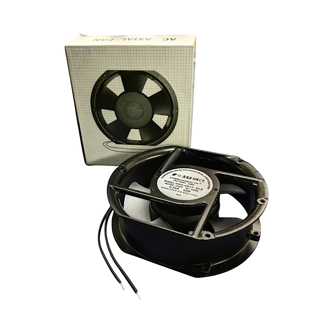พัดลมระบายอากาศแบบหัวตัด AC 220V/240V 0.25A 42W 6"หัวตัด Model XNFP-108 EX-S1-S