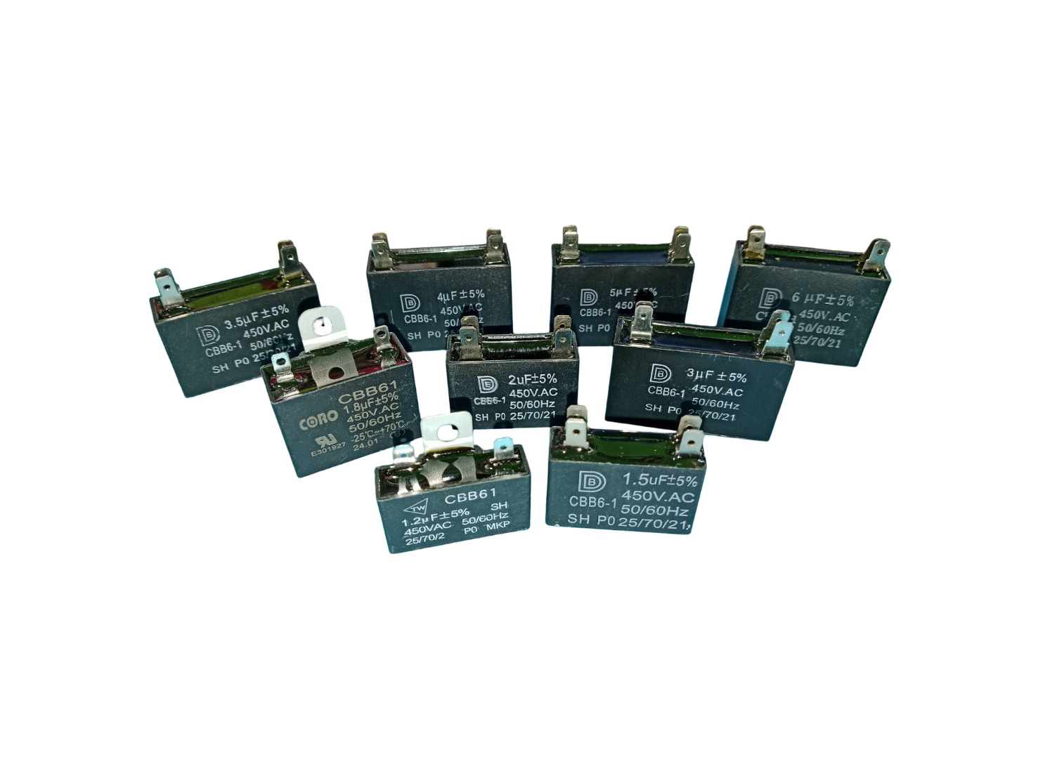 คาปาซิเตอร์ capacitor แบบแจ็คเสียบ ขนาด 1.2uF, 1.5uF, 1.8uF, 2uF, 2.5 uF, 3uF, 3.5uF, 4uF, 5uF , 6uF