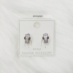 ต่างหูห่วงสีเงินฝังเพชร ทรงเข็มขัด - aimhairpin จำหน่ายกิ๊บติดผมเกาหลีแท้ และเครื่องประดับ ยางรัดผม คาดผมแฟชั่น สร้อยคอ ต่างหู