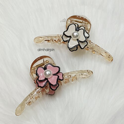 กิ๊บหนีบผมสีใส แต่งดอกไม้ และมุก งานเกาหลีแท้ - aimhairpin จำหน่ายกิ๊บติดผมเกาหลีแท้ และเครื่องประดับ ยางรัดผม คาดผมแฟชั่น สร้อยคอ ต่างหู