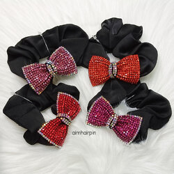 ยางรัดผมติดโบว์เพชร สวยมาก - aimhairpin จำหน่ายกิ๊บติดผมเกาหลีแท้ และเครื่องประดับ ยางรัดผม คาดผมแฟชั่น สร้อยคอ ต่างหู
