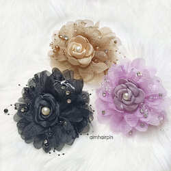 กิ๊บหนีบผมดอกไม้ ประดับมุก สวยหวาน - aimhairpin จำหน่ายกิ๊บติดผมเกาหลีแท้ และเครื่องประดับ ยางรัดผม คาดผมแฟชั่น สร้อยคอ ต่างหู