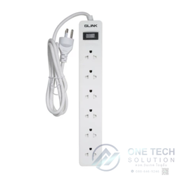 ปลั๊กไฟ มอก. GLINK 6 ช่องเสียบ ดีไซน์พิเศษ ความยาวสาย 3 เมตร