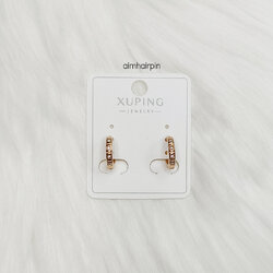 ต่างหูห่วงสีโรสโกลด์ ฝังเพชร - aimhairpin จำหน่ายกิ๊บติดผมเกาหลีแท้ และเครื่องประดับ ยางรัดผม คาดผมแฟชั่น สร้อยคอ ต่างหู