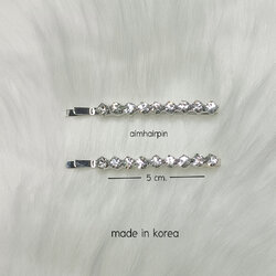 กิ๊บเสียบ สีเงิน แต่งเพชรแถว - aimhairpin จำหน่ายกิ๊บติดผมเกาหลีแท้ และเครื่องประดับ ยางรัดผม คาดผมแฟชั่น สร้อยคอ ต่างหู