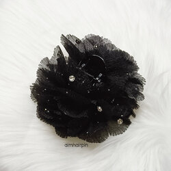 กิ๊บหนีบผม ทรงพุ่มดอกไม้สีดำ - aimhairpin จำหน่ายกิ๊บติดผมเกาหลีแท้ และเครื่องประดับ ยางรัดผม คาดผมแฟชั่น สร้อยคอ ต่างหู