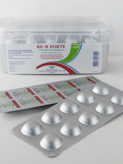Re-b forte รีบีฟอร์ท วิตามินบี 1-6-12 บำรุงปลายประสาท จำนวน 100เม็ด/กล่อง