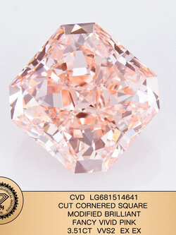 เพชรสีชมพูโครงสร้างเพชรแท้ทรงลูกแพร์