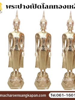 [ขายส่ง] พระปางเปิดโลกทองเหลืองขัดเงา (บรรจุ 1 องค์)