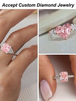 เพชรสีชมพูโครงสร้างเพชรแท้ VS1