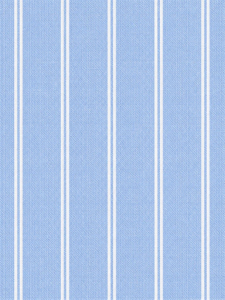STRIPED COTTON SHIRT — LIGHT BLUE WITH WHITE VERTICAL STRIPES