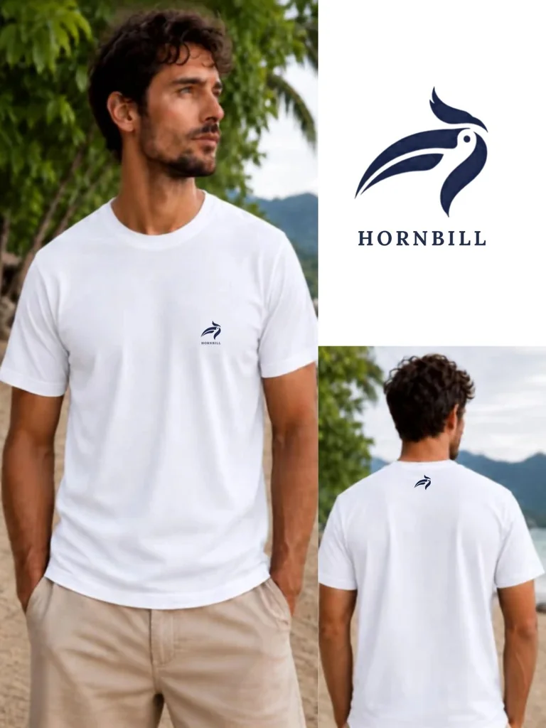 HORNBILL Classic White / Navy Logo