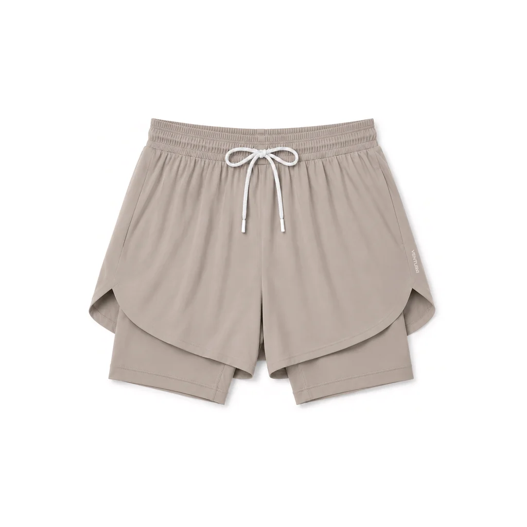 CoolDrift™ Mesh 2-in-1 Shorts – Sand Beige