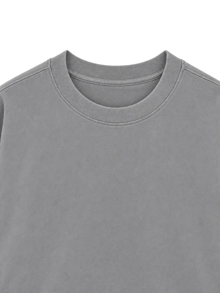 WASHED OVERSIZED LONG-SLEEVE TOP — FADED GREY