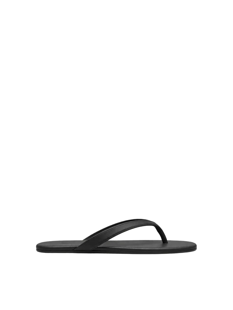 MINIMAL LEATHER THONG SANDALS — BLACK / BLACK OUTSOLE