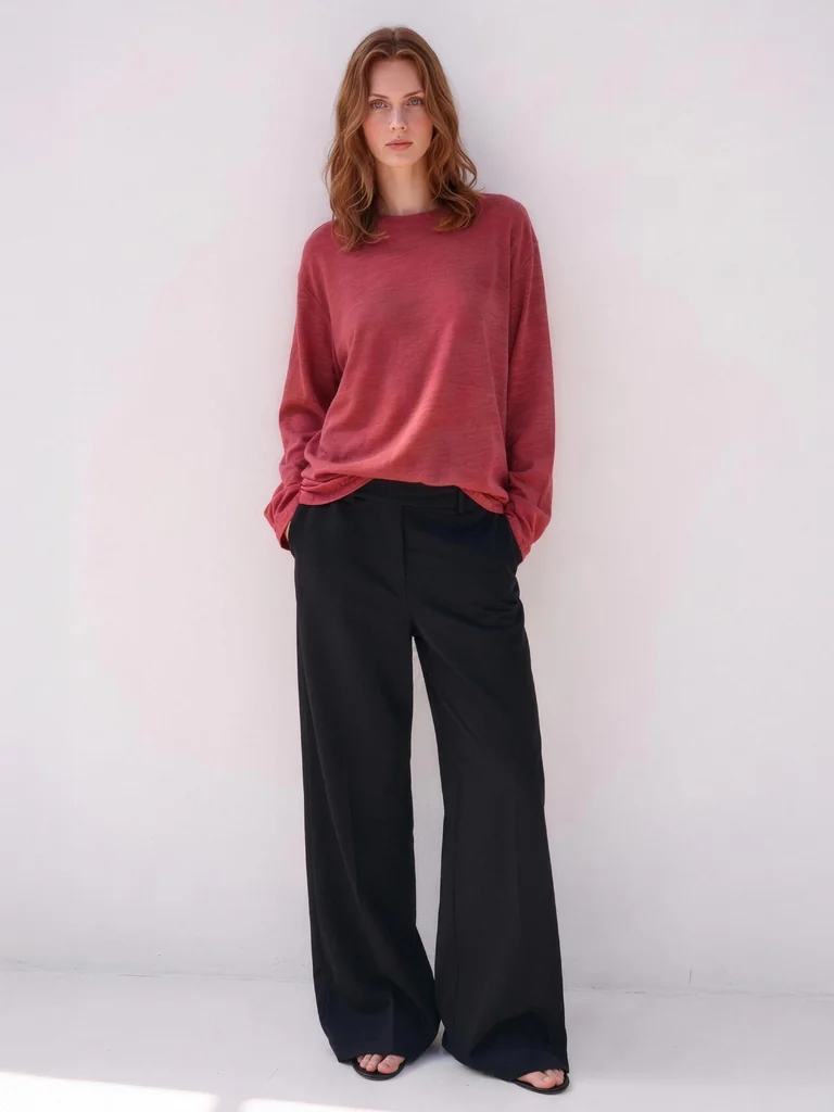 WIDE-LEG TAILORED TROUSERS — BLACK WIDE-LEG TAILORED TROUSERS — BLACK