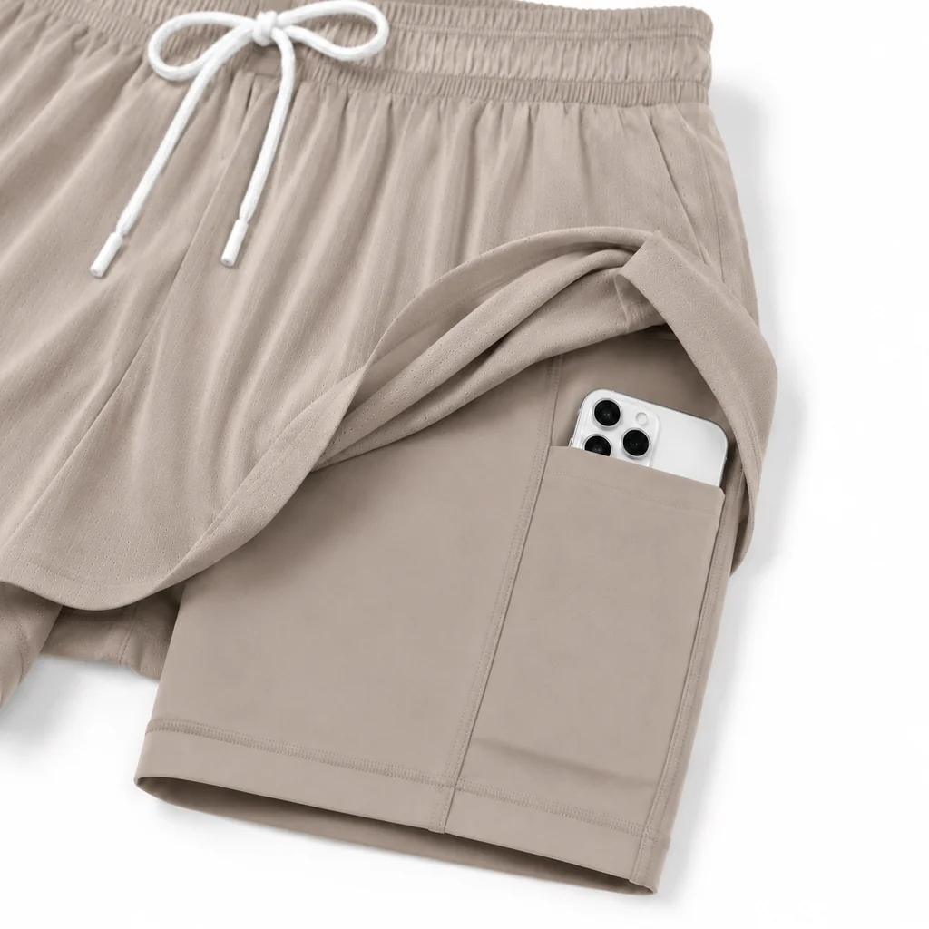 CoolDrift™ Mesh 2-in-1 Shorts – Sand Beige