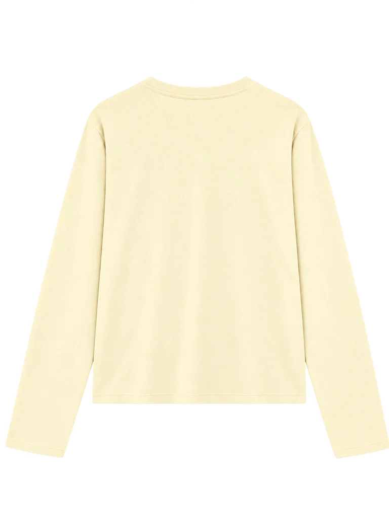 RELAXED POCKET LONG-SLEEVE TOP — LIGHT YELLOW