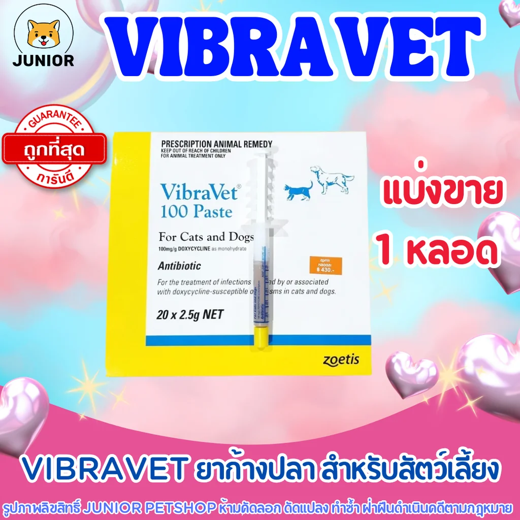 Vibravet (1 หลอด) ยาก้างปลา ใช้รักษาพยาธิในเม็ดเลือดและโรคติดเชื้อแบคทีเรีย Vibravet (1 หลอด) ยาก้างปลา ใช้รักษาพยาธิในเม็ดเลือดและโรคติดเชื้อแบคทีเรีย