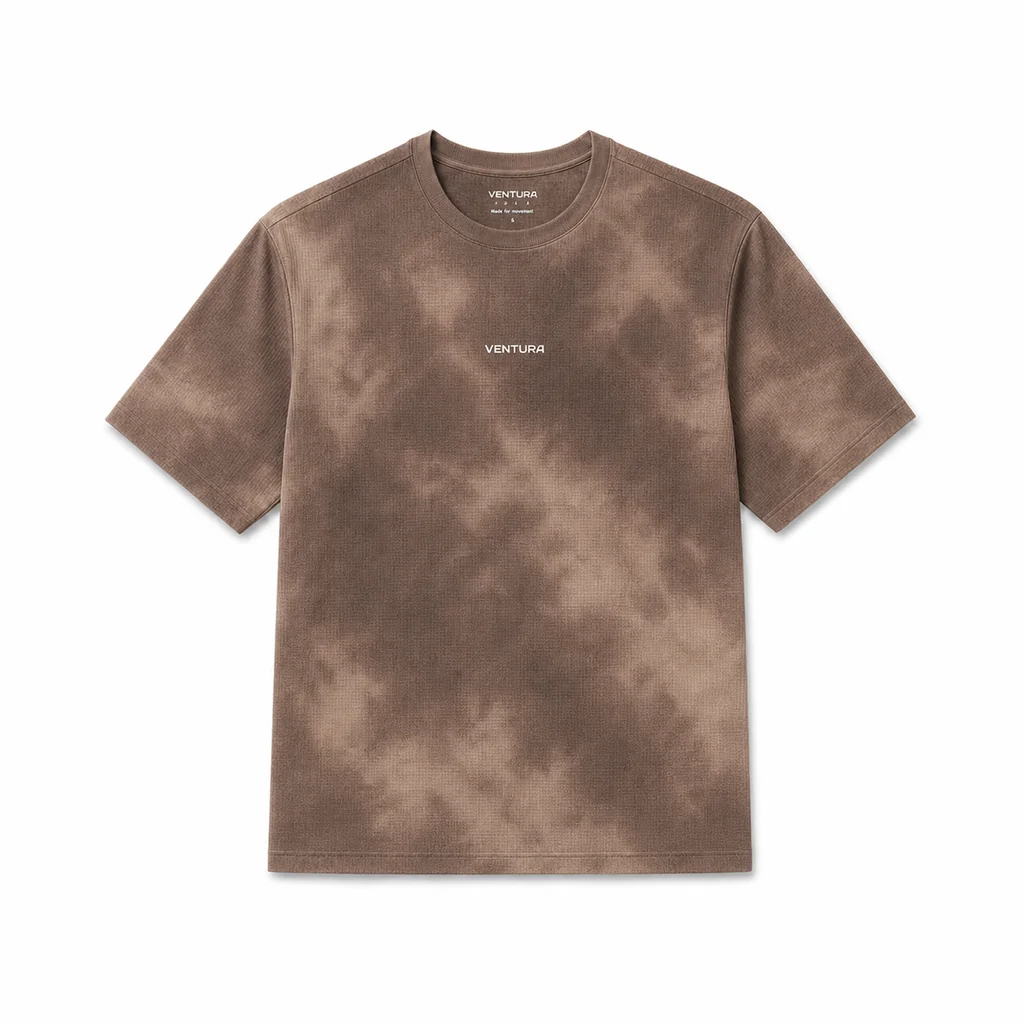 CoolDrift™ Mesh Short Sleeve Tee – Taupe Tie Dye