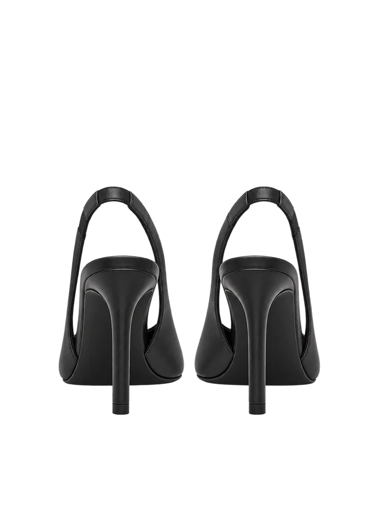 POINTED SLINGBACK HEELS — BLACK / DARK CHACOAL INSOLE POINTED SLINGBACK HEELS — BLACK / DARK CHACOAL INSOLE
