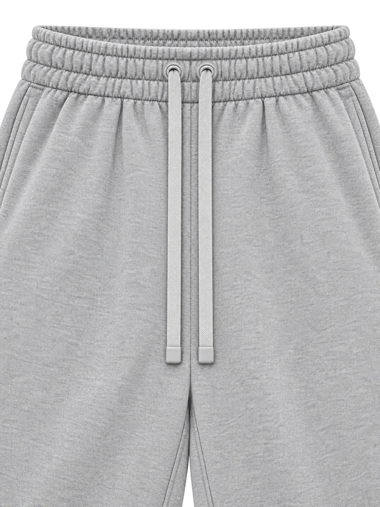 DRAWSTRING RELAXED TROUSERS — MELANGE LIGHT GREY